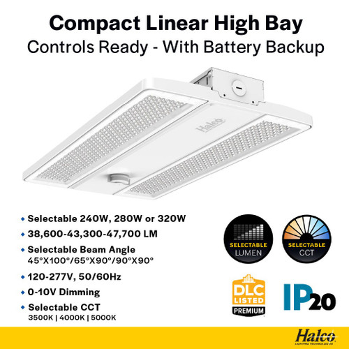 CLHB-4-LS-CS-U-EM - 240W LED Compact Linear Highbay Selectable CCT with EM - Halco