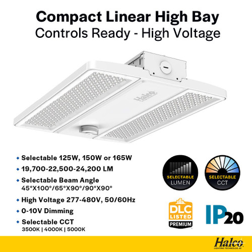 CLHB-2-LS-CS-H - LED Select Compact Linear Highbay 2 High Voltage 125W-165W - Halco