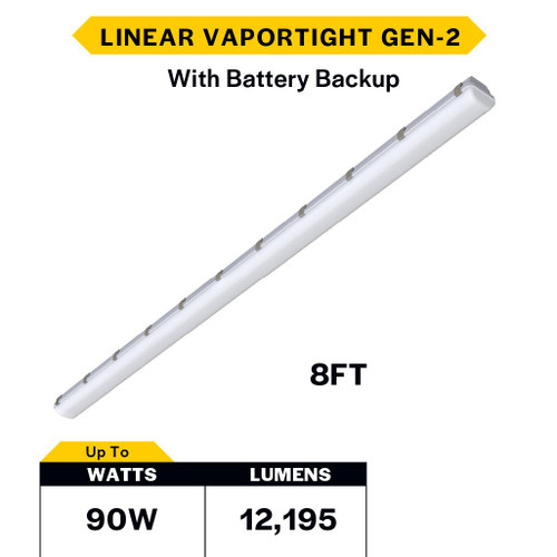 LVPT-8-LS-CS-U - 8FT LED Linear Vaportight Selectable CCT 60W-90W - Halco