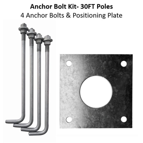 HAL-ABOLT-RD-30FT-KIT - Anchor Bolts & Positioning Plate for 30FT 5in Round Pole - Halco