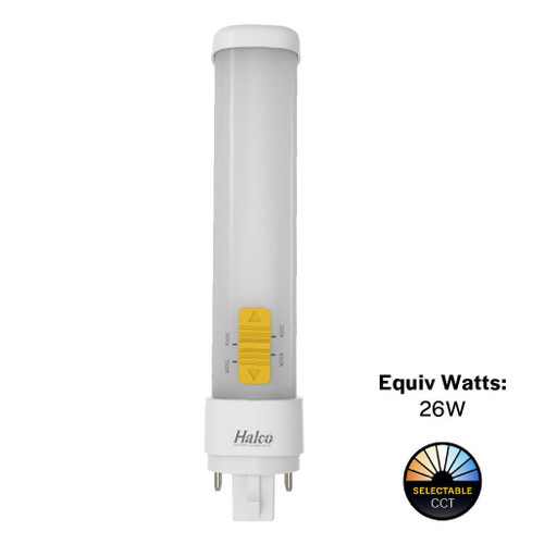 PLD9H-8CS-DIR-G24Q-LED2-D - 9W Selectable CCT G24Q LED Plug-In Lamp - Halco