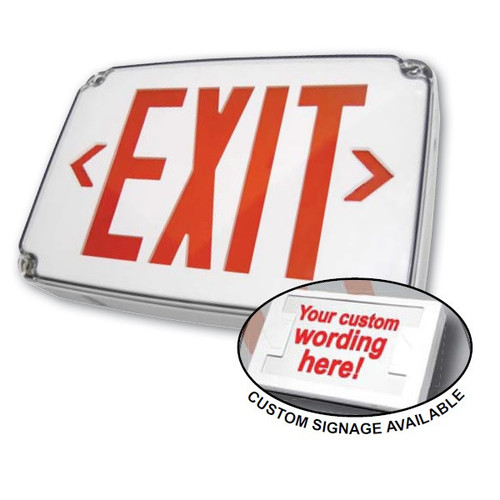 WLEZXTEU2RG2C-277-CUSTOM - Wet Location Polycarbonate Exit Sign - Best Lighting