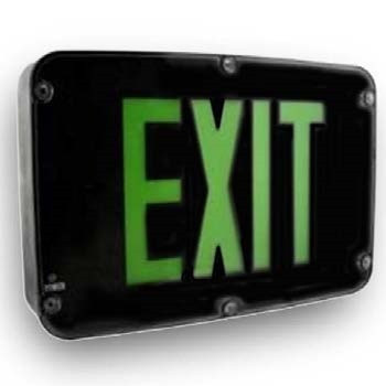 INDWLEZU2GB2C-120-TP - NEMA4X Wet Location Exit Sign Green Double Face 120V - Best Lighting