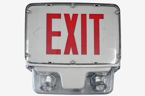 HLCWLEZU2G612G-SDT - Hazardous LED Exit Emergency Combo 6V 12W Gray - Best Lighting