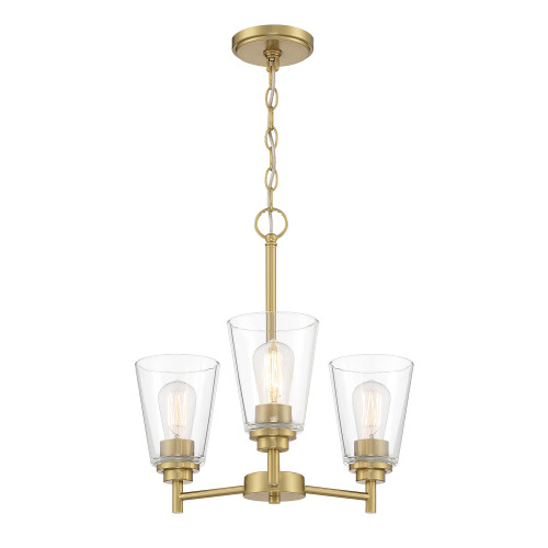 95783-BG - 18" 3-Light Chandelier Brushed Gold - Designer Fountain