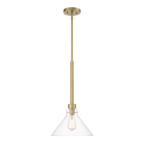 D204M-12P-BG - 12" 1-Light Pendant Brushed Gold - Designer Fountain