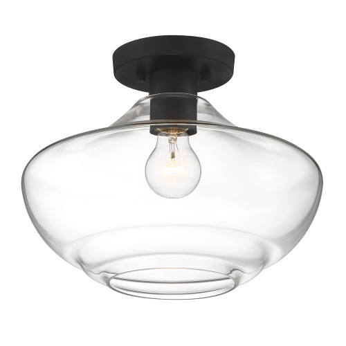 D249M-SF-MB - Emma 12" 1-Light Matte Black Semi-Flush Mount - Designers Fountain