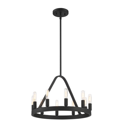 D254C-10CH-BK - Carousel 18" 10-Light Black Chandelier 120V - Designers Fountain
