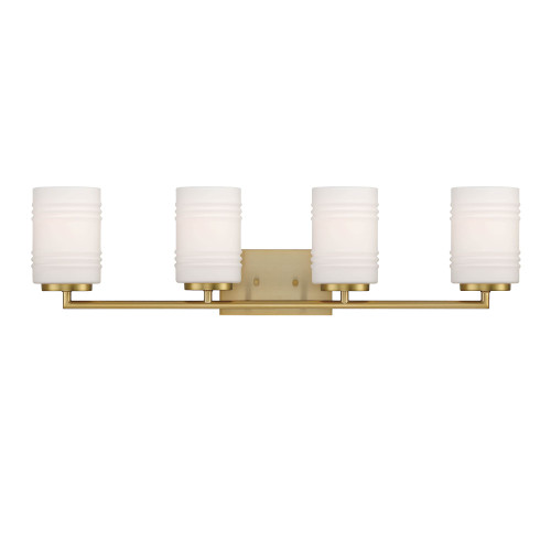 D257M-4B-BG - Leavenworth 33" 4-Light Brushed Gold Vanity Light - Designer Fountain