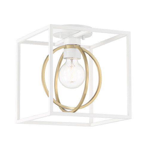 D260M-SF-MW - Kew Gardens 10" 1-Light Semi-Flush Matte White Ceiling Light - Designers Fountain