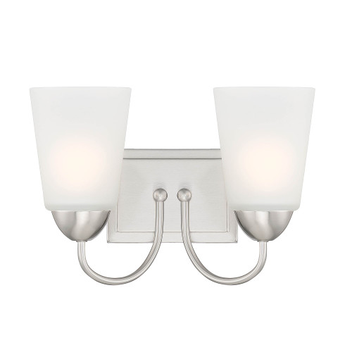 D267M-2B-BN - Malone 12.75" 2-Light Vanity Light Brushed Nickel - Designer Fountain