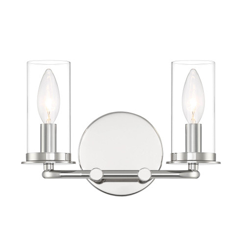 D268C-2B-PN - Hudson Heights 11" 2-Light Vanity Polished Nickel - Designers Fountain