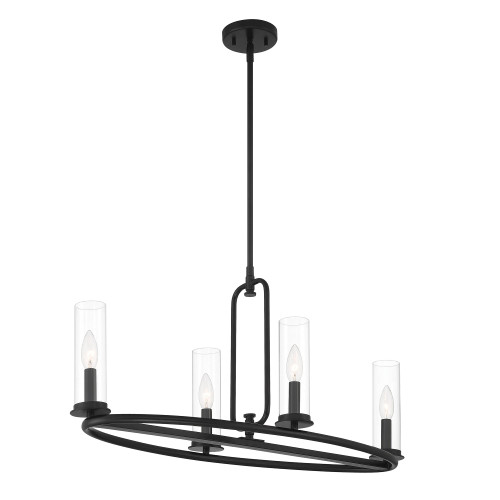 D268C-IS-MB - 4-Light Matte Black Island Light - Designer Fountain