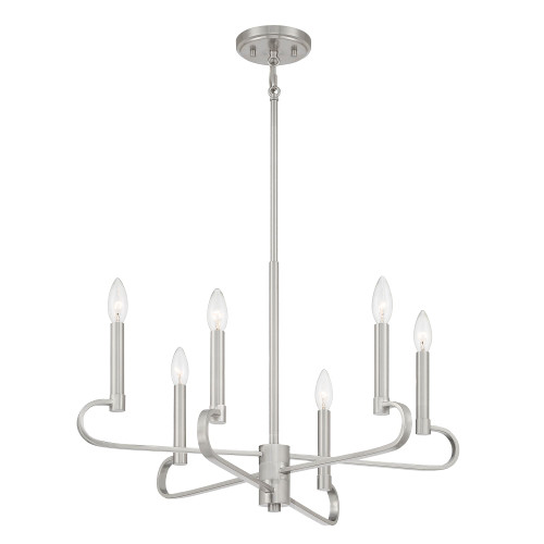 D269C-6CH-BN - Summit 25.5" 6-Light Brushed Nickel Chandelier - Designers Fountain