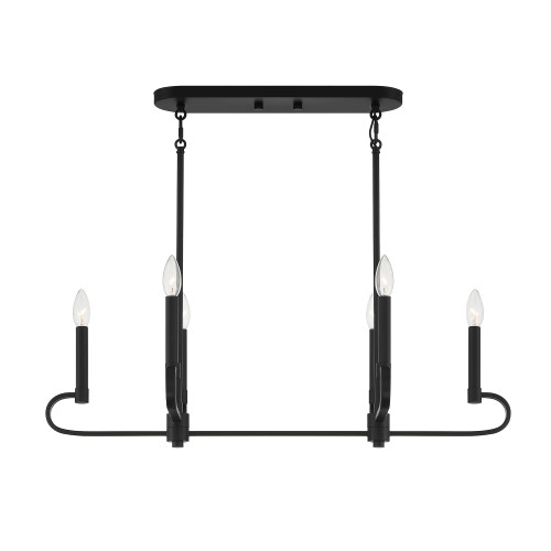 D269C-IS-MB - 6-Light Matte Black Island Light - Designer Fountain