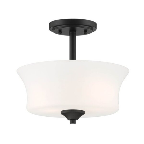 D278M-SF-MB - 12 in 2-Light Semi-Flush Matte Black - Designer Fountain