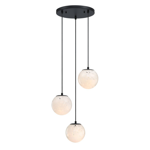 D282M-3CHA-MB - Circo 17.75" 3-Light Matte Black Chandelier - Designers Fountain