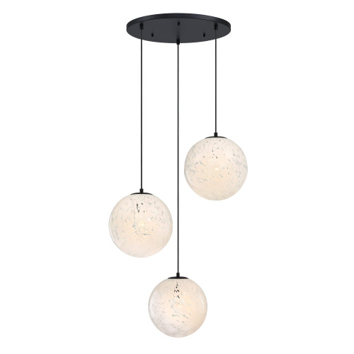 D282M-3CHB-MB - 28" 3-Light Chandelier Matte Black - Designer Fountain
