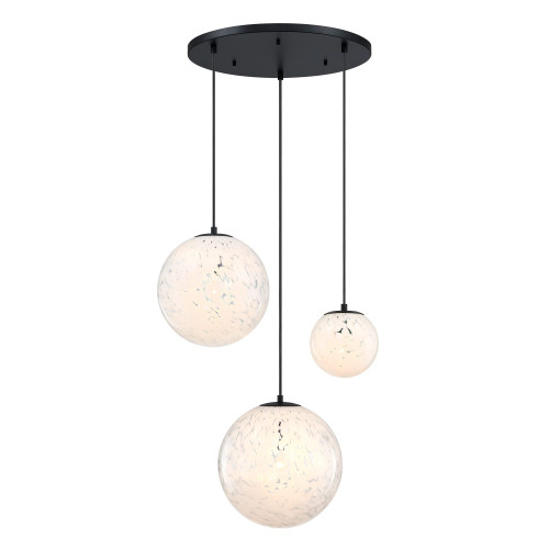 D282M-3CHD-MB - 3-Light Chandelier Matte Black - Designer Fountain