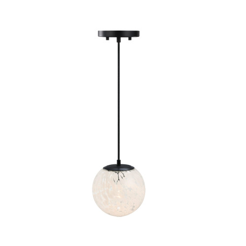 D282M-7P-MB - 7 in Matte Black 1-Light Pendant - Designer Fountain