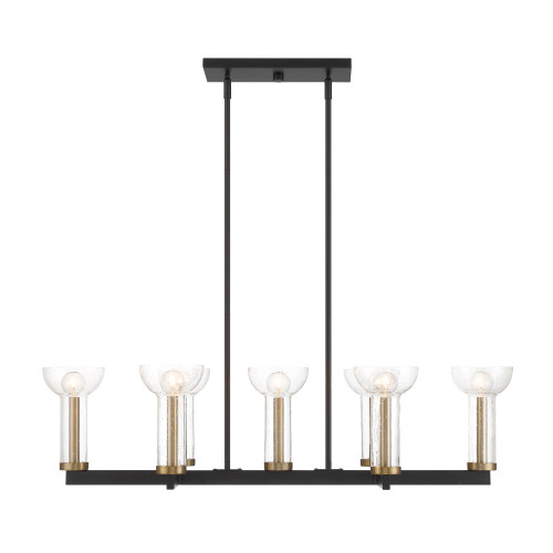 D283C-IS-MB - Nova 38" 7-Light Matte Black Island Pendant - Designers Fountain