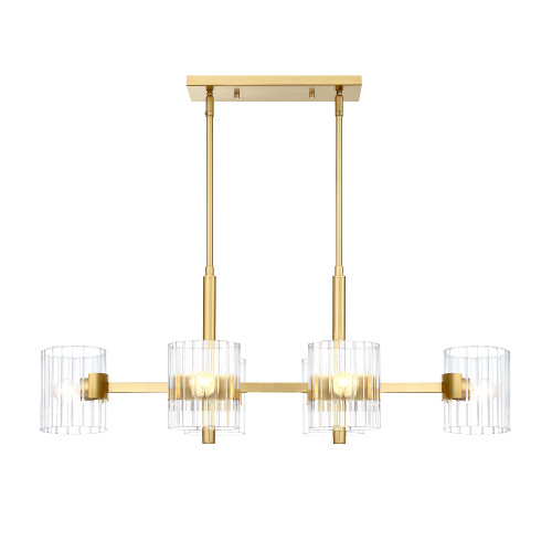 D284C-IS-BG - Aries 36" 6-Light Brushed Gold Island Pendant - Designers Fountain