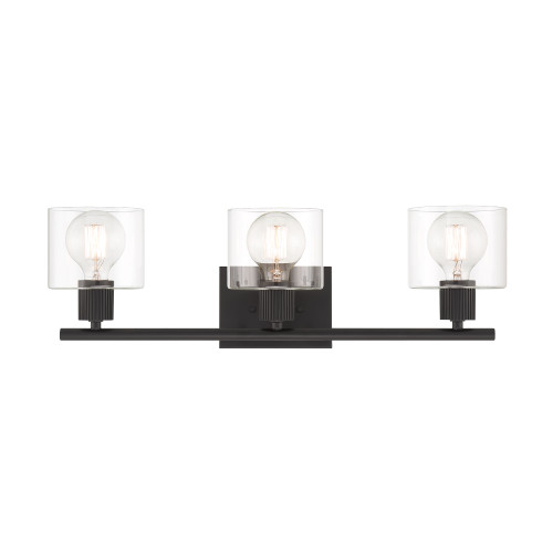 D285M-3B-MB - Vibrato 24" 3-Light Matte Black Vanity Light - Designers Fountain
