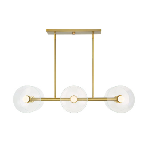 D294C-IS-BG - Litto 36" 6-Light Brushed Gold Island Pendant 60W 120V - Designers Fountain