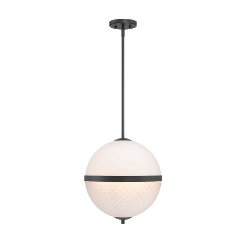 D301C-14P-MB - Dia 14" 3-Light Matte Black Pendant 60W 120V - Designers Fountain