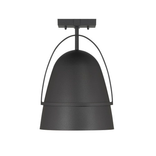 D302M-SF-BK - Rue 1-Light Outdoor Semi-Flush Black - Designer Fountain
