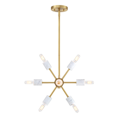 D304C-15P-BG - Star Dust 15" 8-Light Pendant Brushed Gold 60W 120V - Designers Fountain