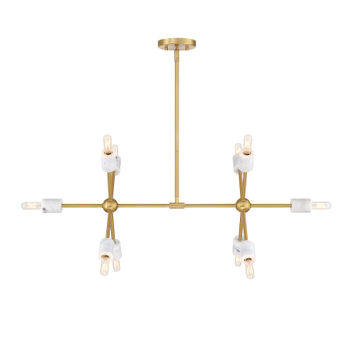 D304C-IS-BG - 34.75" 10-Light Star Dust Island Pendant Brushed Gold - Designers Fountain