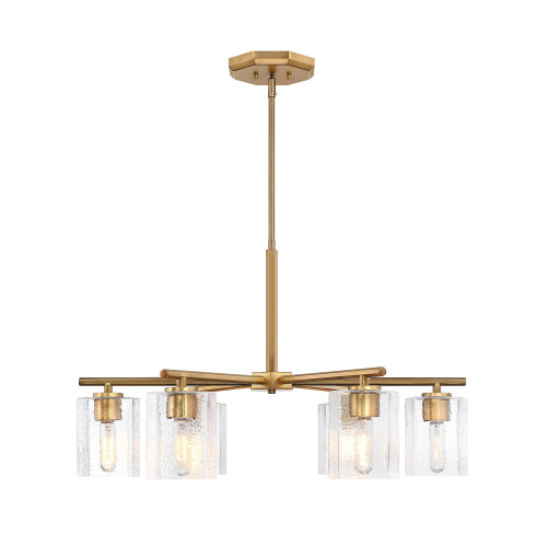 D309M-6CH-OSB - 32" 6-Light Haven Chandelier Old Satin Brass - Designers Fountain