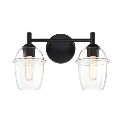 D310M-2B-MB - 16" 2-Light Vanity Matte Black - Designer Fountain