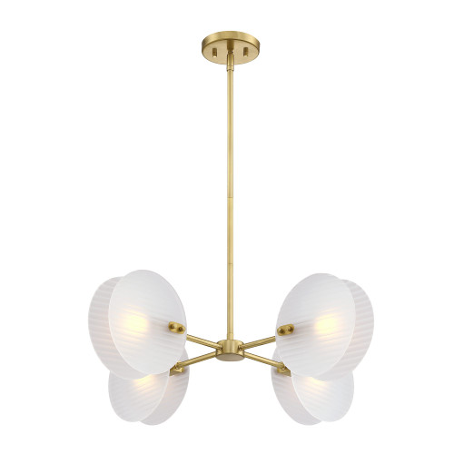 D311C-4CH-BG - Sky Fall 28" 4-Light Brushed Gold Chandelier - Designers Fountain