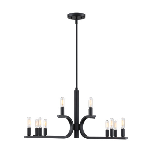 D314C-12CH-MB - Skye 35.5" 12-Light Matte Black Chandelier 60W 120V - Designers Fountain