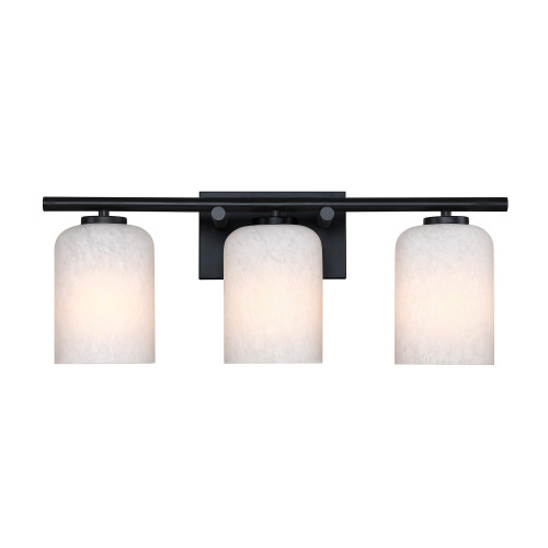 D338M-3B-MB - Bluestone Ridge 24" 3-Light Vanity Matte Black 60W - Designers Fountain