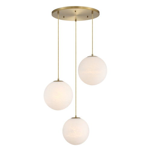 D342M-3CHB-BG - Pixie 28" 3-Light Brushed Gold Chandelier - Designers Fountain