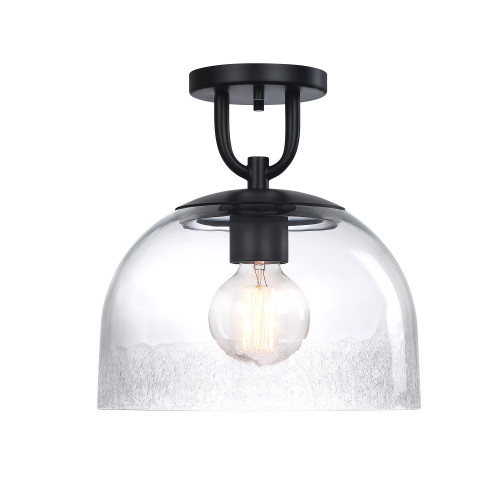 D343M-SF-MB - 11.75" 1-Light Semi Flush Matte Black - Designer Fountain