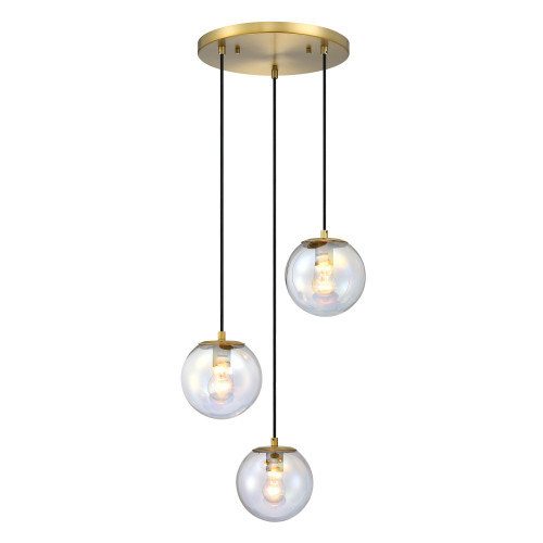 D354M-3CHA-BG - Neva 17.75" 3-Light Brushed Gold Chandelier - Designers Fountain
