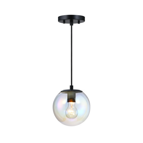 D354M-7P-MB - Neva 7" 1-Light Matte Black Globe Pendant 60W - Designers Fountain