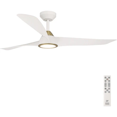 FR-HMS52C5-MWBG - 52" Hermosa Ceiling Fan Matte White 5CCT LED - Designers Fountain