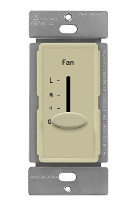 17000-F3-I - 3-Speed Single-Pole Fan Control Slide Switch 2.5A 120V Ivory - Enerlites