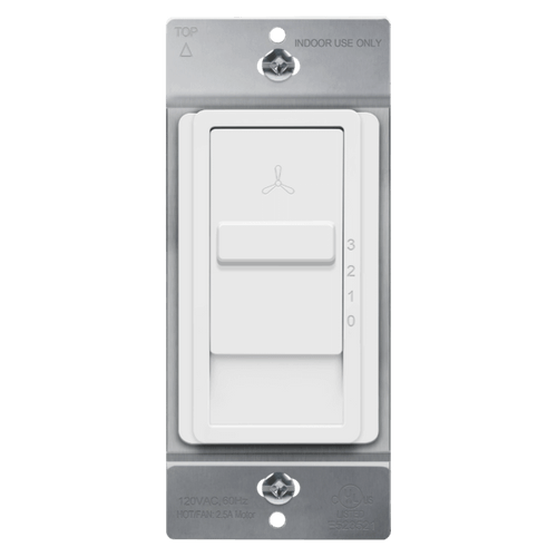 17007-F3-W - 3-Speed Slide Ceiling Fan Control 2.5A 120V Single Pole White - Enerlites