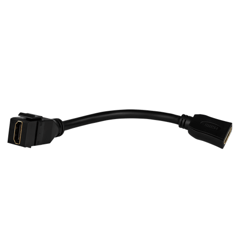 6108-BK - HDMI Female Keystone Jack with Pigtail - Enerlites