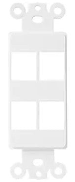 6264-W - 4-Port Decorator Data Wall Plate Insert White - Enerlites