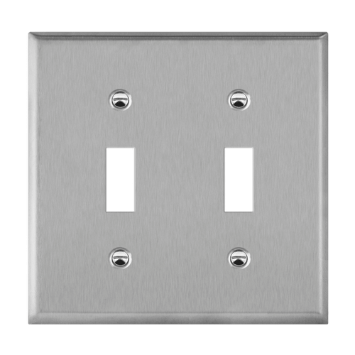 7712MA - Mid-Size 2-Gang Antimicrobial Toggle Wall Plate - Enerlites