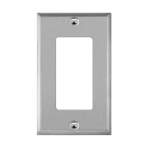 7731MA - Mid-Size Antimicrobial 1-Gang Decorator/GFCI Stainless Wall Plate - Enerlites