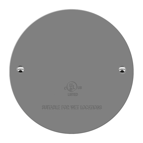 7740-WP - 4" Round Stainless Steel Weatherproof Blank Cover with Gasket - Enerlites