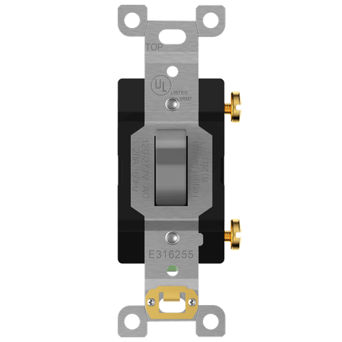 81201-GY - 20A Commercial Heavy Duty Single Pole Toggle Switch Gray 120-277V - Enerlites